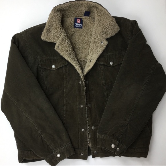 Mens Chaps Sherpa Lined Corduroy Jacket 